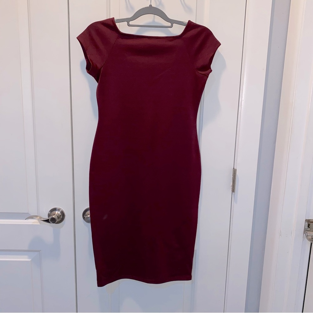 Popular Basics Form fitting Sexy red Burgundy dress XL